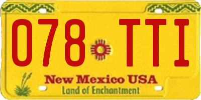 NM license plate 078TTI