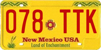 NM license plate 078TTK