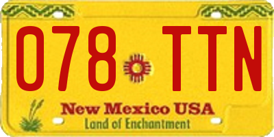 NM license plate 078TTN