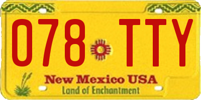 NM license plate 078TTY
