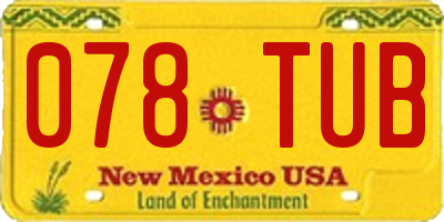 NM license plate 078TUB