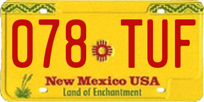 NM license plate 078TUF