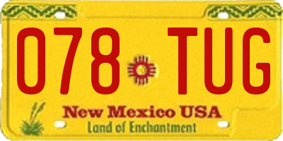 NM license plate 078TUG