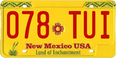 NM license plate 078TUI