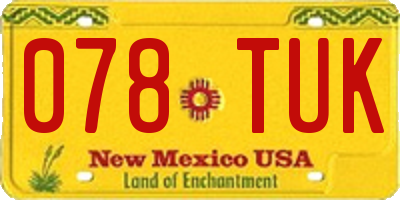 NM license plate 078TUK