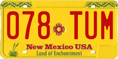 NM license plate 078TUM