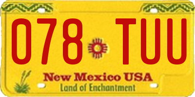 NM license plate 078TUU
