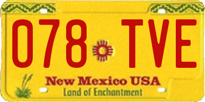 NM license plate 078TVE
