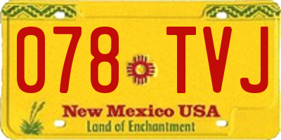 NM license plate 078TVJ