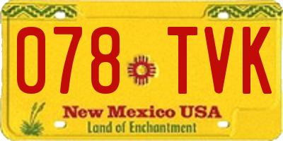 NM license plate 078TVK