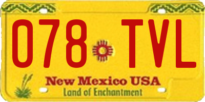 NM license plate 078TVL