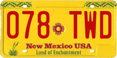 NM license plate 078TWD