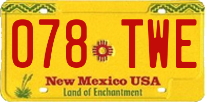 NM license plate 078TWE