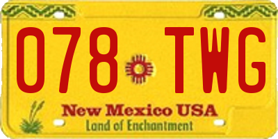 NM license plate 078TWG