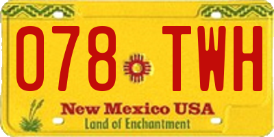 NM license plate 078TWH