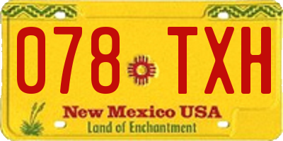 NM license plate 078TXH