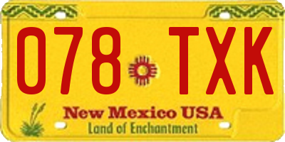 NM license plate 078TXK