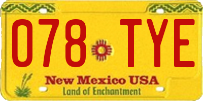 NM license plate 078TYE
