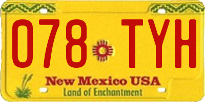 NM license plate 078TYH