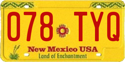 NM license plate 078TYQ