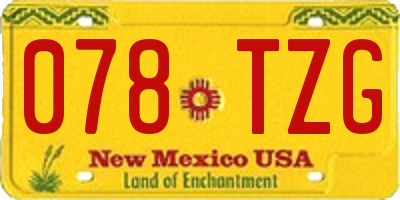 NM license plate 078TZG
