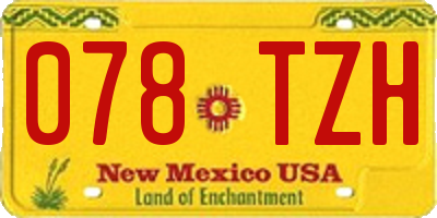 NM license plate 078TZH