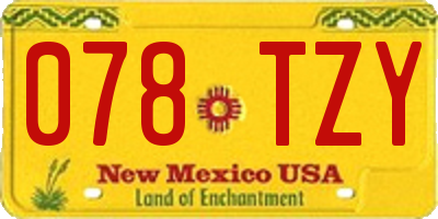 NM license plate 078TZY