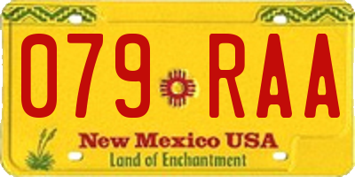NM license plate 079RAA