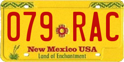 NM license plate 079RAC