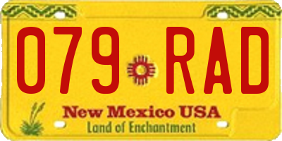 NM license plate 079RAD