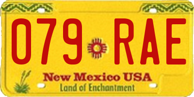 NM license plate 079RAE