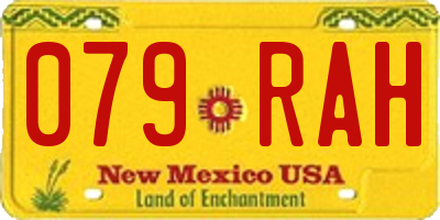 NM license plate 079RAH