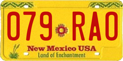 NM license plate 079RAO