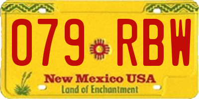 NM license plate 079RBW
