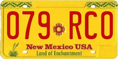 NM license plate 079RCO