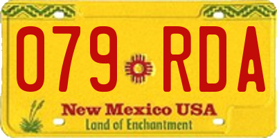 NM license plate 079RDA