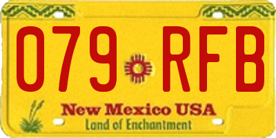 NM license plate 079RFB
