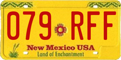 NM license plate 079RFF