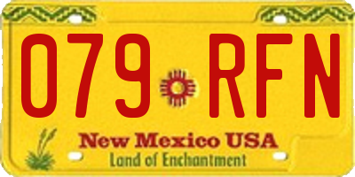 NM license plate 079RFN