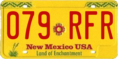 NM license plate 079RFR