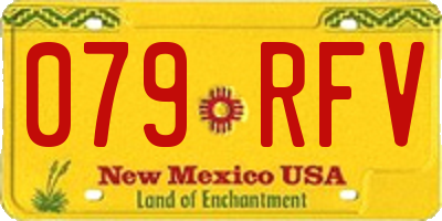 NM license plate 079RFV