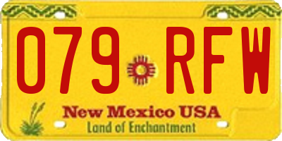 NM license plate 079RFW