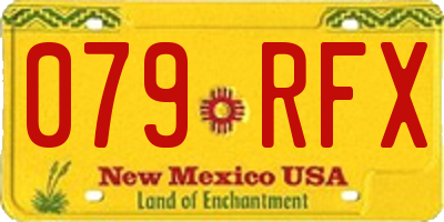NM license plate 079RFX