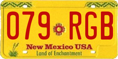 NM license plate 079RGB