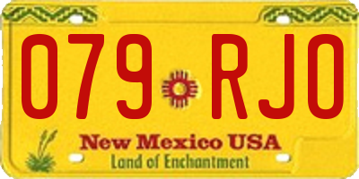 NM license plate 079RJO