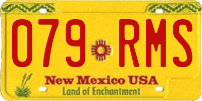 NM license plate 079RMS