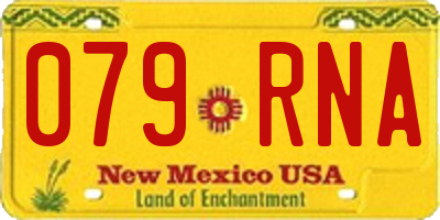 NM license plate 079RNA
