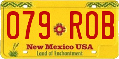 NM license plate 079ROB