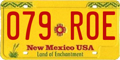 NM license plate 079ROE