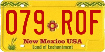 NM license plate 079ROF